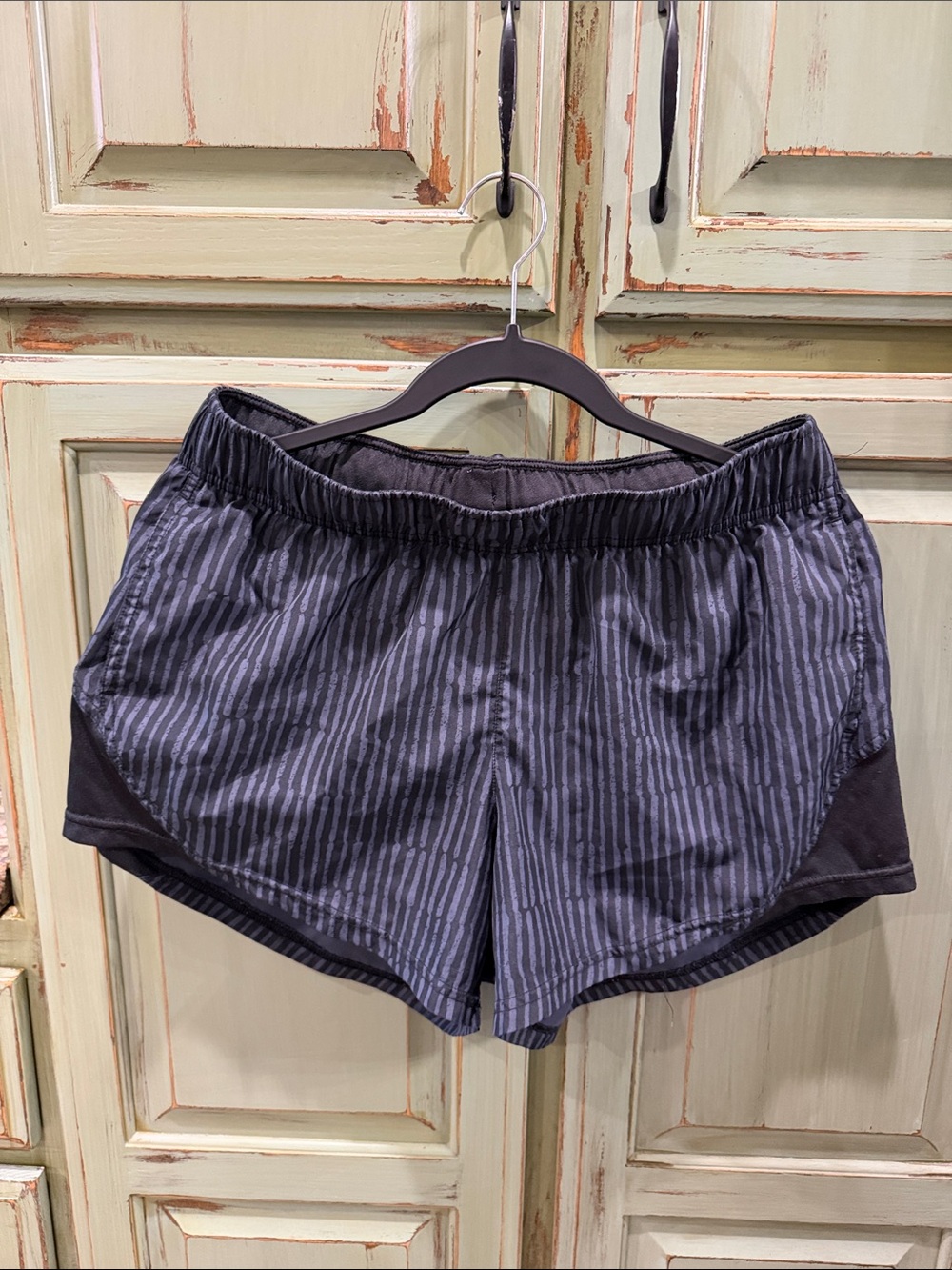 Athletic Works Black Striped Running Shorts
